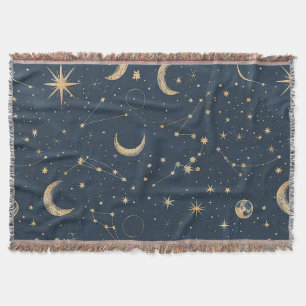 Celestial Constellation - Starry Night (1) Throw Blanket