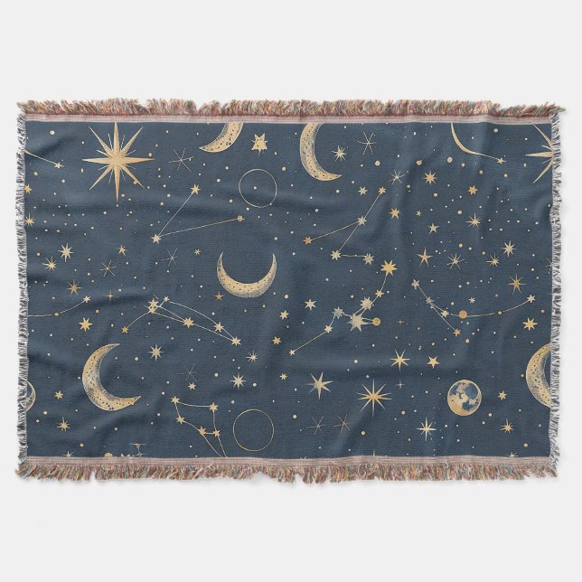 Celestial Constellation - Starry Night (1) Throw Blanket (Front)
