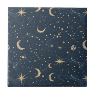 Celestial Constellation - Starry Night (1) Tile