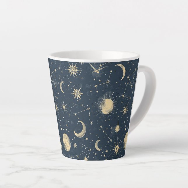 Celestial Constellation - Starry Night (2) Latte Mug (Right Angle)
