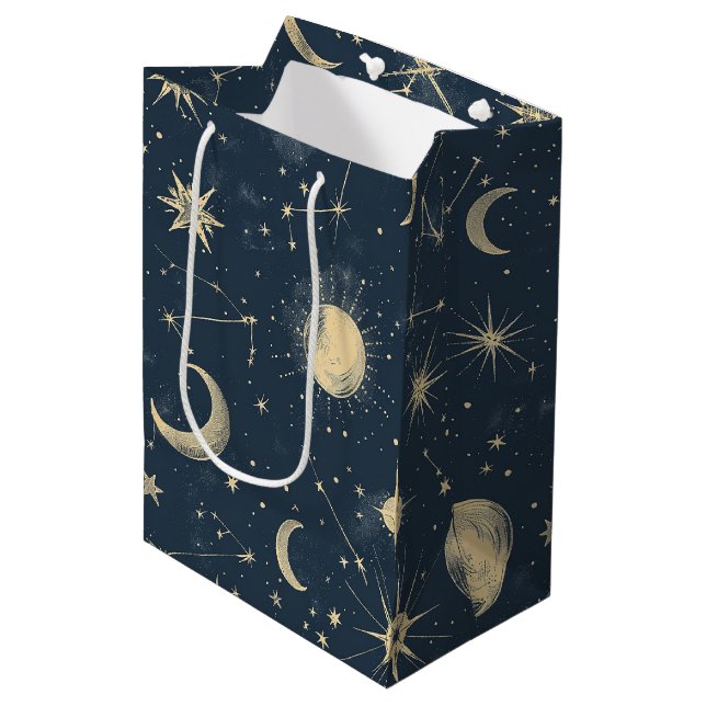 Celestial Constellation - Starry Night (3) Medium Gift Bag (Front Angled)