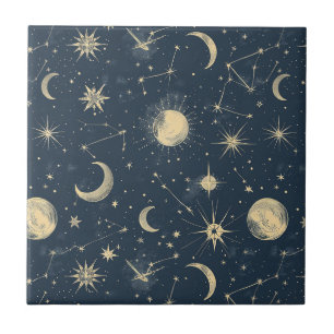 Celestial Constellation - Starry Night (3) Tile