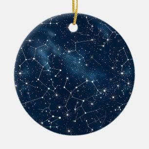 Celestial Constellation - Starry Night (4) Ceramic Tree Decoration
