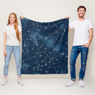 Celestial Constellation - Starry Night (4) Fleece Blanket