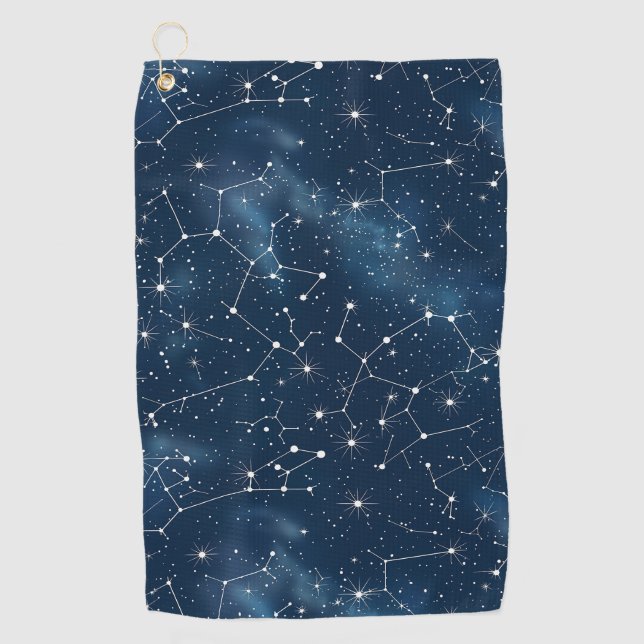 Celestial Constellation - Starry Night (4) Golf Towel (Front)