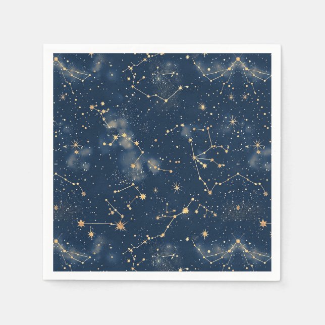 Celestial Constellation - Starry Night (5) Napkin (Front)