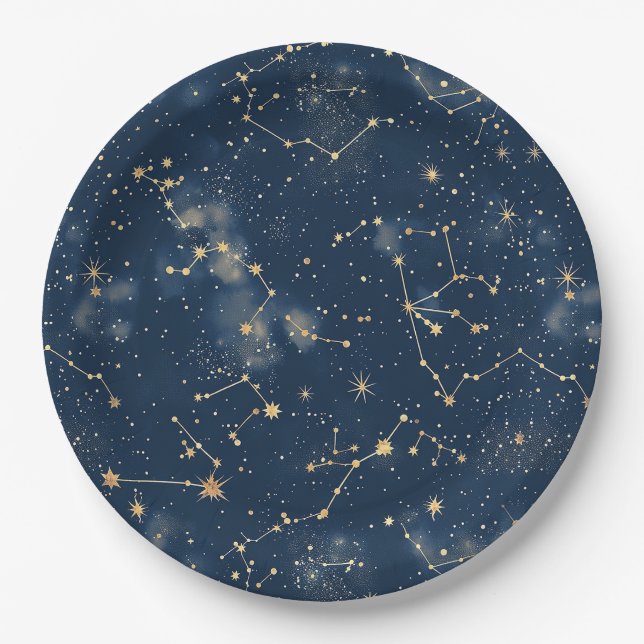 Celestial Constellation - Starry Night (5) Paper Plate (Front)