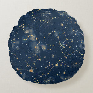 Celestial Constellation - Starry Night (5) Round Cushion