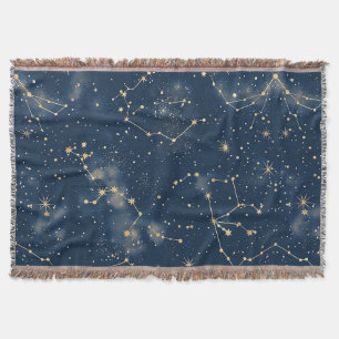 Celestial Constellation - Starry Night (5) Throw Blanket
