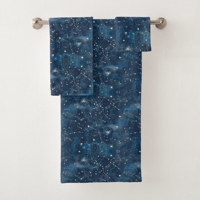 Celestial Constellation - Starry Night (6) Bath Towel Set (Insitu)