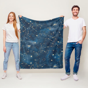 Celestial Constellation - Starry Night (6) Fleece Blanket