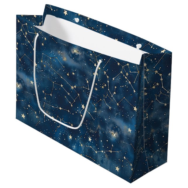 Celestial Constellation - Starry Night (6) Large Gift Bag (Front Angled)