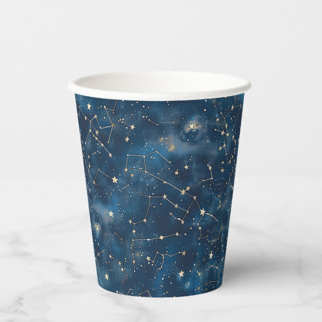 Celestial Constellation - Starry Night (6) Paper Cups (Front)