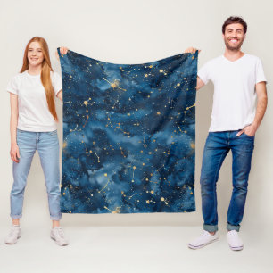 Celestial Constellation - Starry Night (7) Fleece Blanket
