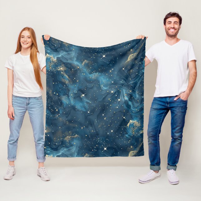 Celestial Constellation - Starry Night (8) Fleece Blanket (In Situ)