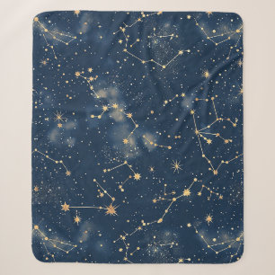Celestial Constellation - Starry Night Sherpa Blanket