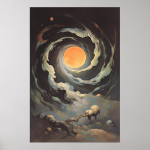 Celestial Convergence - Surreal Cosmic Stars Poster