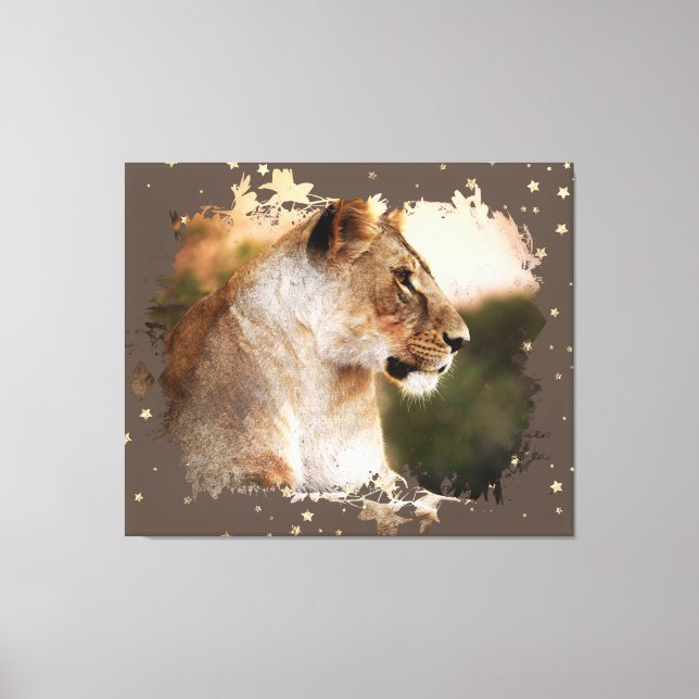 *~* Celestial Cosmic Art AP23 Artistic LIONESS  Canvas Print (Front)