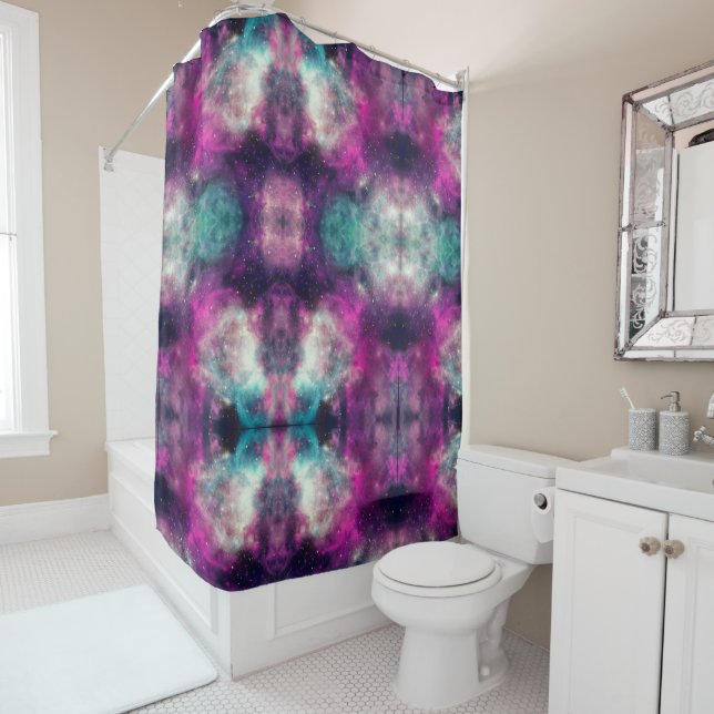 Celestial Cosmic Galaxy Pattern Shower Curtain (In Situ)