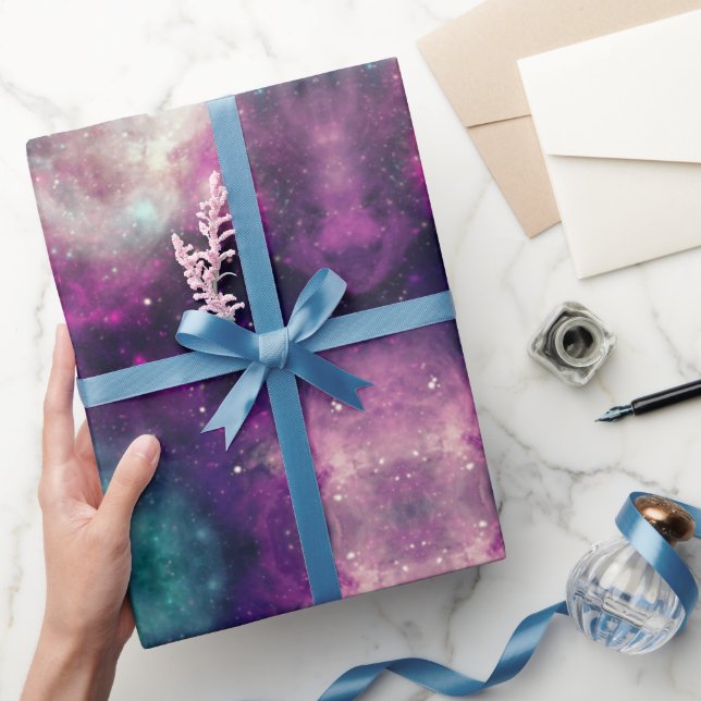 Celestial Cosmic Galaxy Pattern Wrapping Paper (Gifting)
