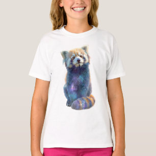 Celestial Cosmic Galaxy Red Panda Kids T-Shirt