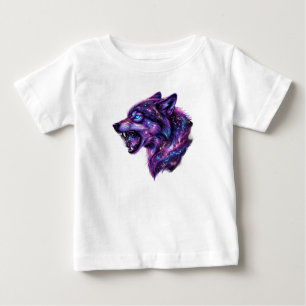 Celestial Cosmic Galaxy Wolf Roar Graphic T-Shirt
