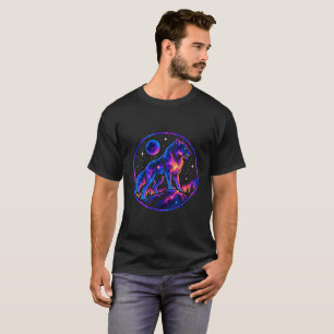 Celestial Cosmic Wolf Circular Vector Tank Top