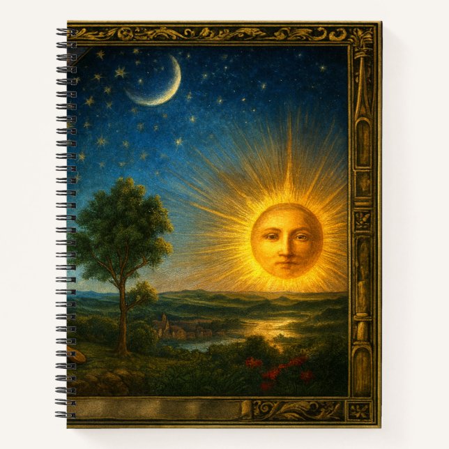 Celestial Cosmos Derived From Flammarion Engraving Notebook (Front)