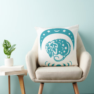 Celestial Crecent Moon Possum Whimsical Nature Cushion