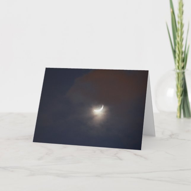 Celestial Crescent Moon Photograph Card (Front)