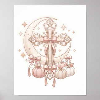 Celestial Cross & Autumn Moon Wall Art