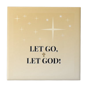 Celestial Cross Let Go Let God Glow Tile