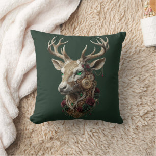 Celestial Crowned Stag - Ancient Future Clockwork Cushion