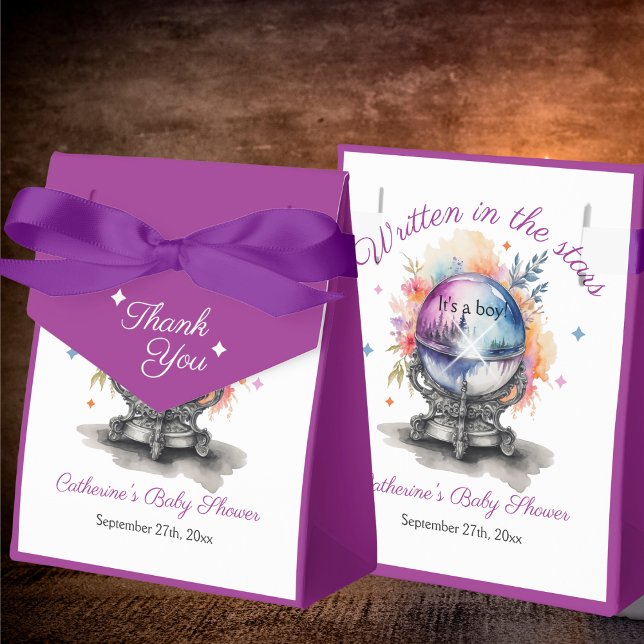 Celestial Crystal Ball Astrology Baby Shower  Favour Box (Creator Uploaded)