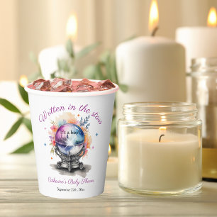 Celestial Crystal Ball Astrology Baby Shower  Paper Cups