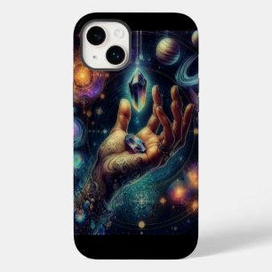 Celestial Crystal in the Palm Galaxy Spacy iPhone 14 Plus Case