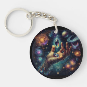Celestial Crystal in the Palm Galaxy Spacy  Key Ring
