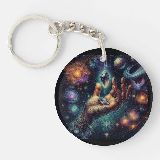 Celestial Crystal in the Palm Galaxy Spacy  Key Ring (Front)