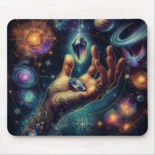 Celestial Crystal in the Palm Galaxy Spacy Mouse Mat