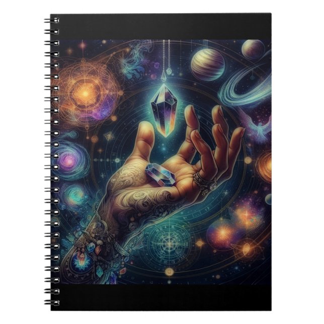 Celestial Crystal in the Palm Galaxy Spacy  Notebook (Front)