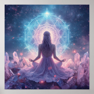 Celestial Crystal Meditation Poster