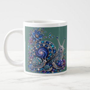 Celestial Crystal Snail Family – Sapphire Galaxy Large Coffee Mug