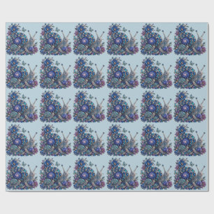 Celestial Crystal Snail Family – Sapphire Galaxy Wrapping Paper