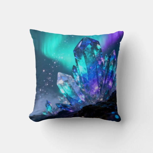 Celestial Crystal Throw Pillow (Front)