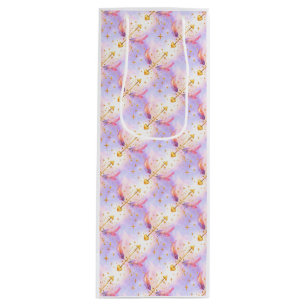 Celestial Cupid – Pastel Arrows & Golden Stars Wine Gift Bag