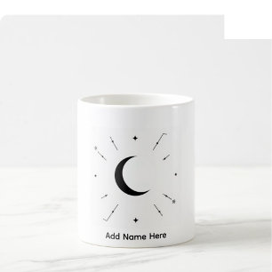 Celestial Custom Name Mug - Black & White