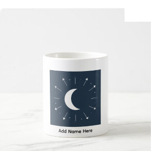 Celestial Custom Name Mug - Deep Navy & Silver