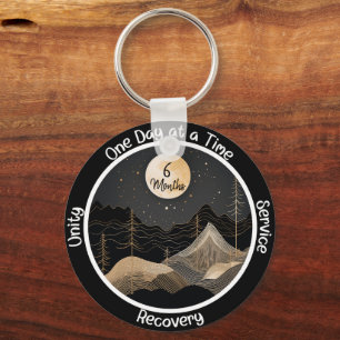 Celestial Custom Sobriety Milestone Gift Key Ring
