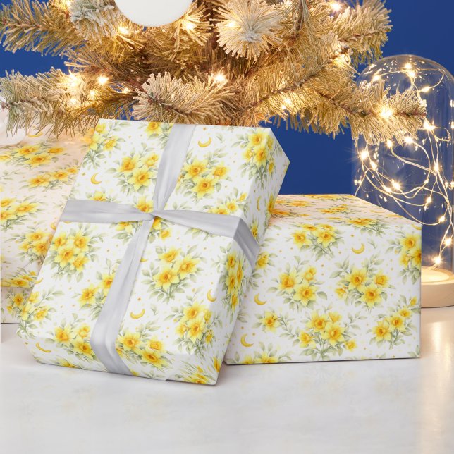 Celestial Daffodil Floral Wrapping Paper (Holidays)