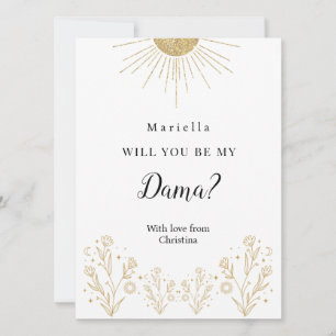 Celestial Dama Proposal for Quinceañera Court Card